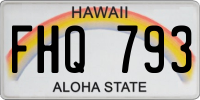 HI license plate FHQ793