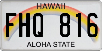 HI license plate FHQ816