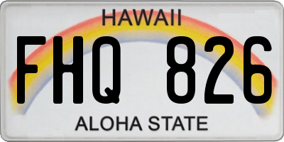 HI license plate FHQ826