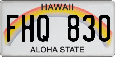 HI license plate FHQ830