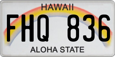 HI license plate FHQ836