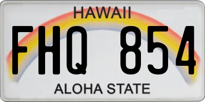 HI license plate FHQ854