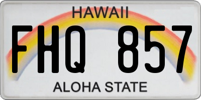 HI license plate FHQ857