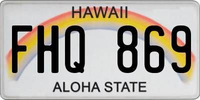 HI license plate FHQ869