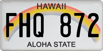 HI license plate FHQ872