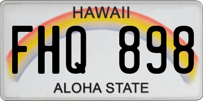 HI license plate FHQ898