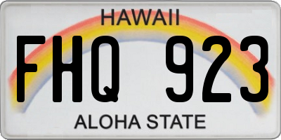 HI license plate FHQ923