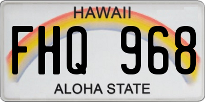 HI license plate FHQ968