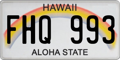 HI license plate FHQ993