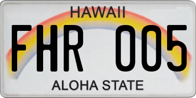 HI license plate FHR005