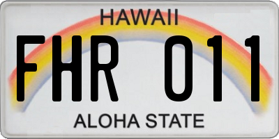 HI license plate FHR011