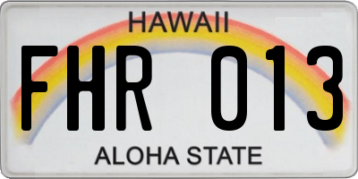 HI license plate FHR013