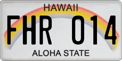 HI license plate FHR014