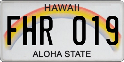 HI license plate FHR019