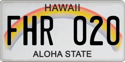 HI license plate FHR020