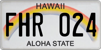 HI license plate FHR024