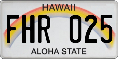 HI license plate FHR025