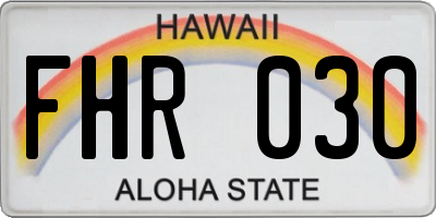 HI license plate FHR030