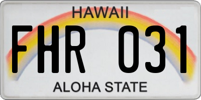 HI license plate FHR031