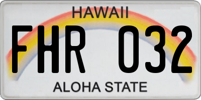 HI license plate FHR032