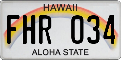 HI license plate FHR034