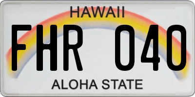 HI license plate FHR040