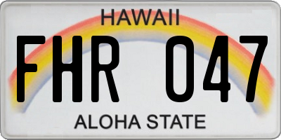 HI license plate FHR047
