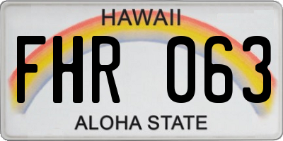 HI license plate FHR063