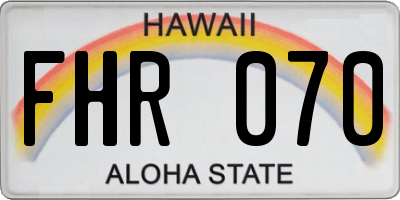 HI license plate FHR070