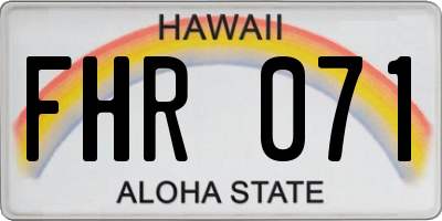 HI license plate FHR071