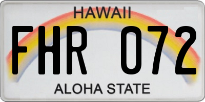 HI license plate FHR072