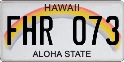 HI license plate FHR073