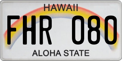 HI license plate FHR080