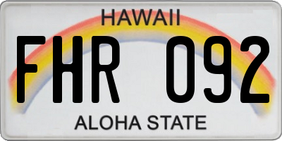 HI license plate FHR092