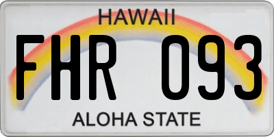 HI license plate FHR093
