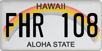 HI license plate FHR108
