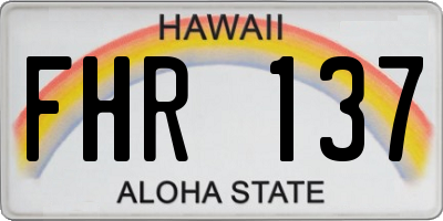 HI license plate FHR137