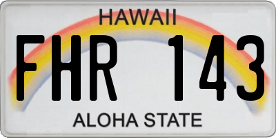 HI license plate FHR143