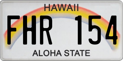 HI license plate FHR154