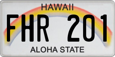 HI license plate FHR201