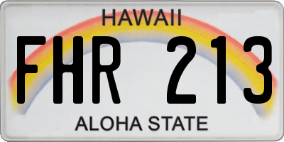 HI license plate FHR213