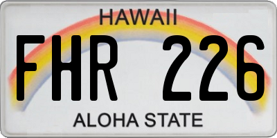 HI license plate FHR226