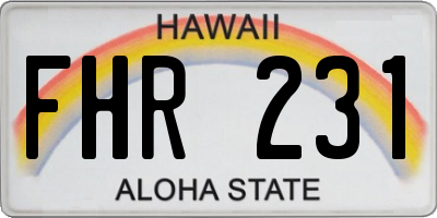 HI license plate FHR231