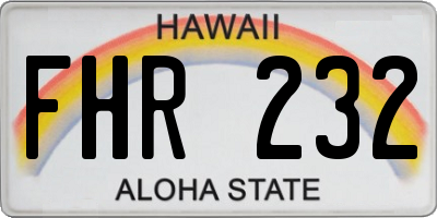 HI license plate FHR232
