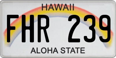 HI license plate FHR239