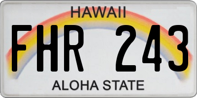 HI license plate FHR243