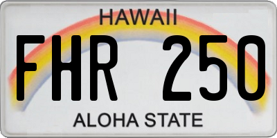 HI license plate FHR250