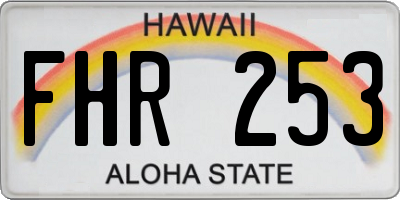 HI license plate FHR253