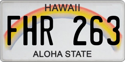 HI license plate FHR263