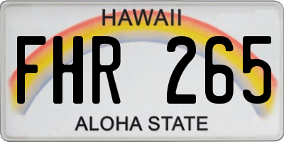 HI license plate FHR265